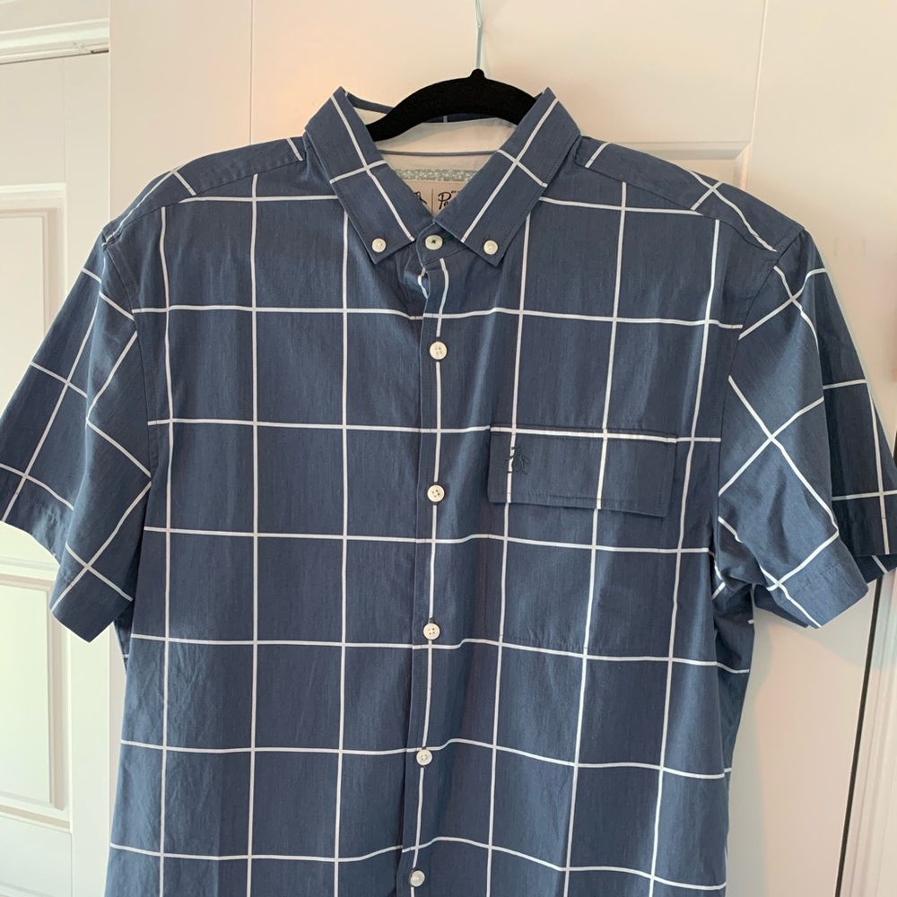 Penguin window pane short sleeve shirt